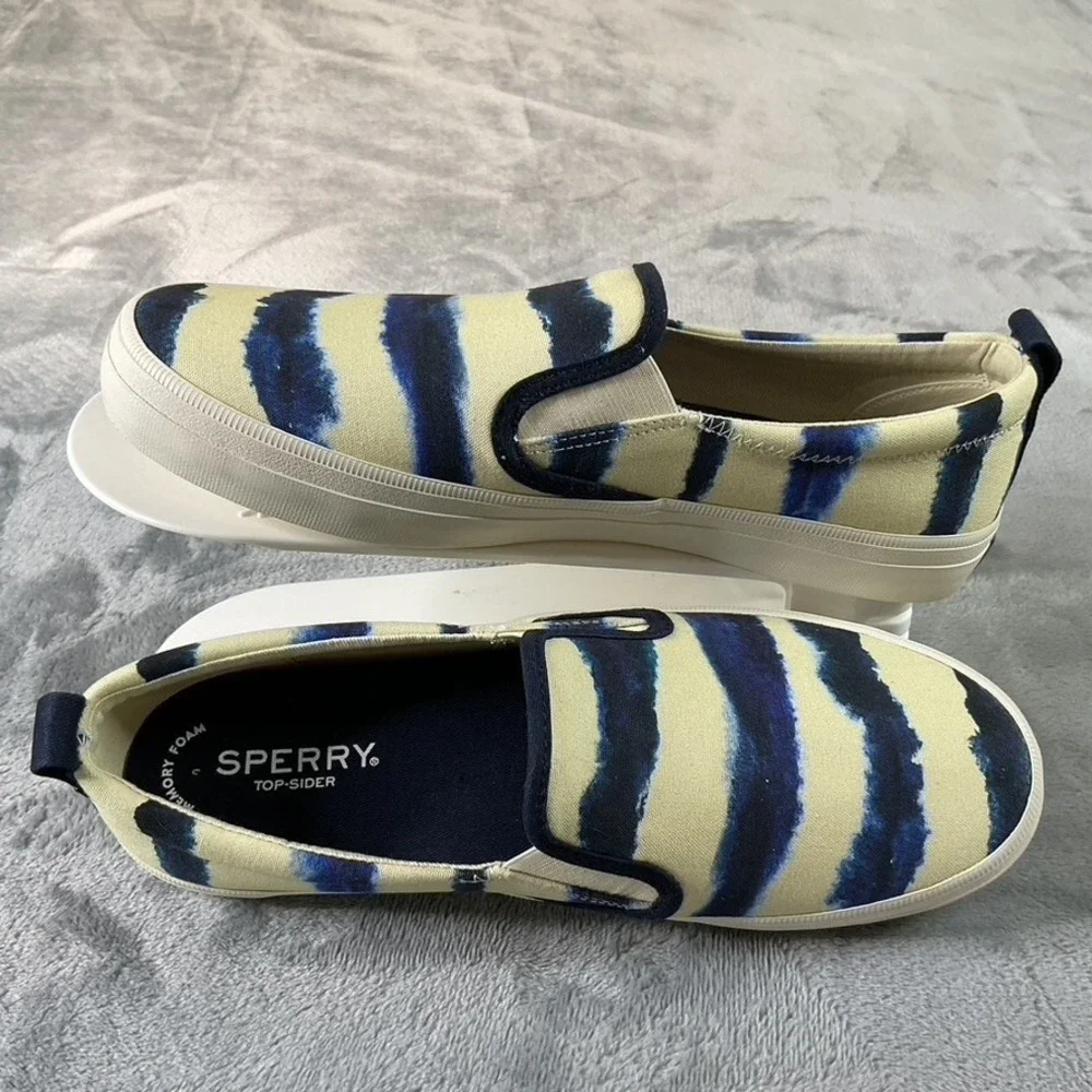 SPERRY‎ STS87169, Women Size 7.5 M Crest Twin Gore Tie Dye Stripe Navy Boating